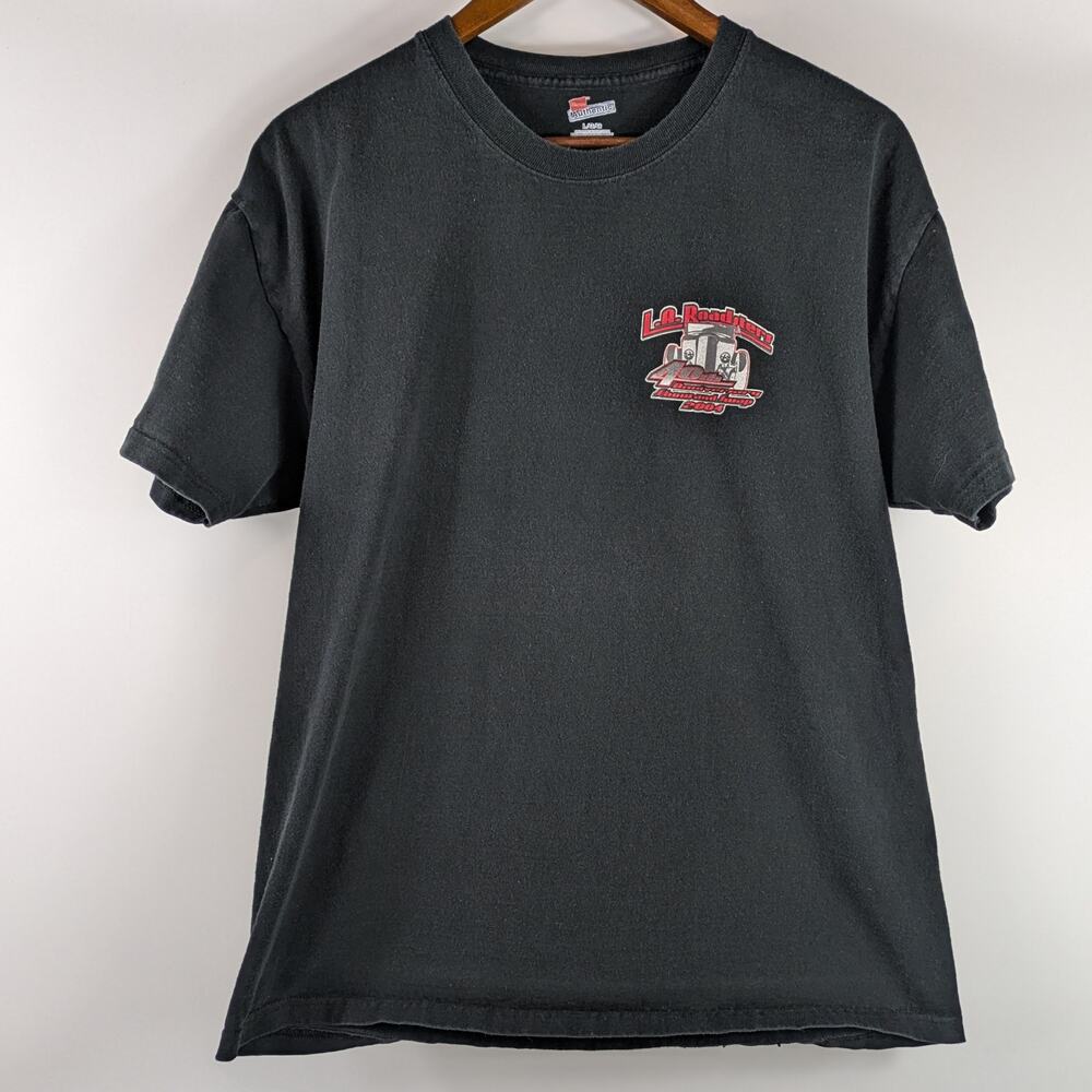 Vtg 2004 Mens Drag Racing L T-Shirt Los Angeles LA Roadsters 40th Show & Swap
